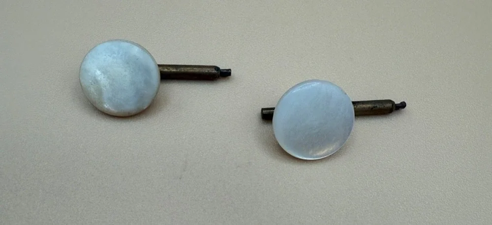 Vintage Mother of Pearl Shirt Studs Set of 2 Tuxedo Formal Dress Stud Buttons